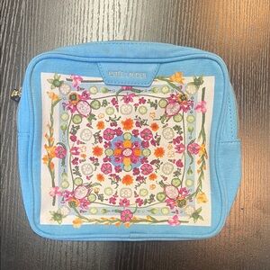 Estee Lauder Blue and Pink Floral Cosmetic Bag